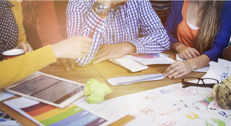 design thinking, reunião, equipe, time