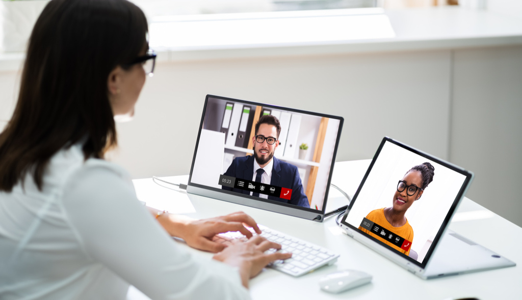 mundo híbrido, teletrabalho, reunião online