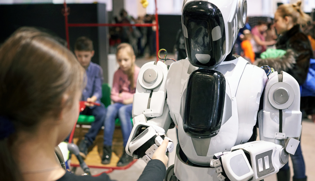 robô, android, crianças, automação