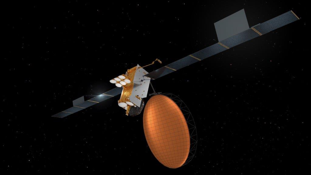Artist impression of one of Inmarsat's two new I-6 satellites, featuring dual Ka-band and L-band payloads. Manufactured by Airbus.
