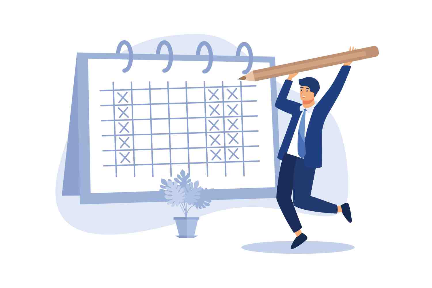 semana de quatro dias de trabalho, trabalhador com calendário