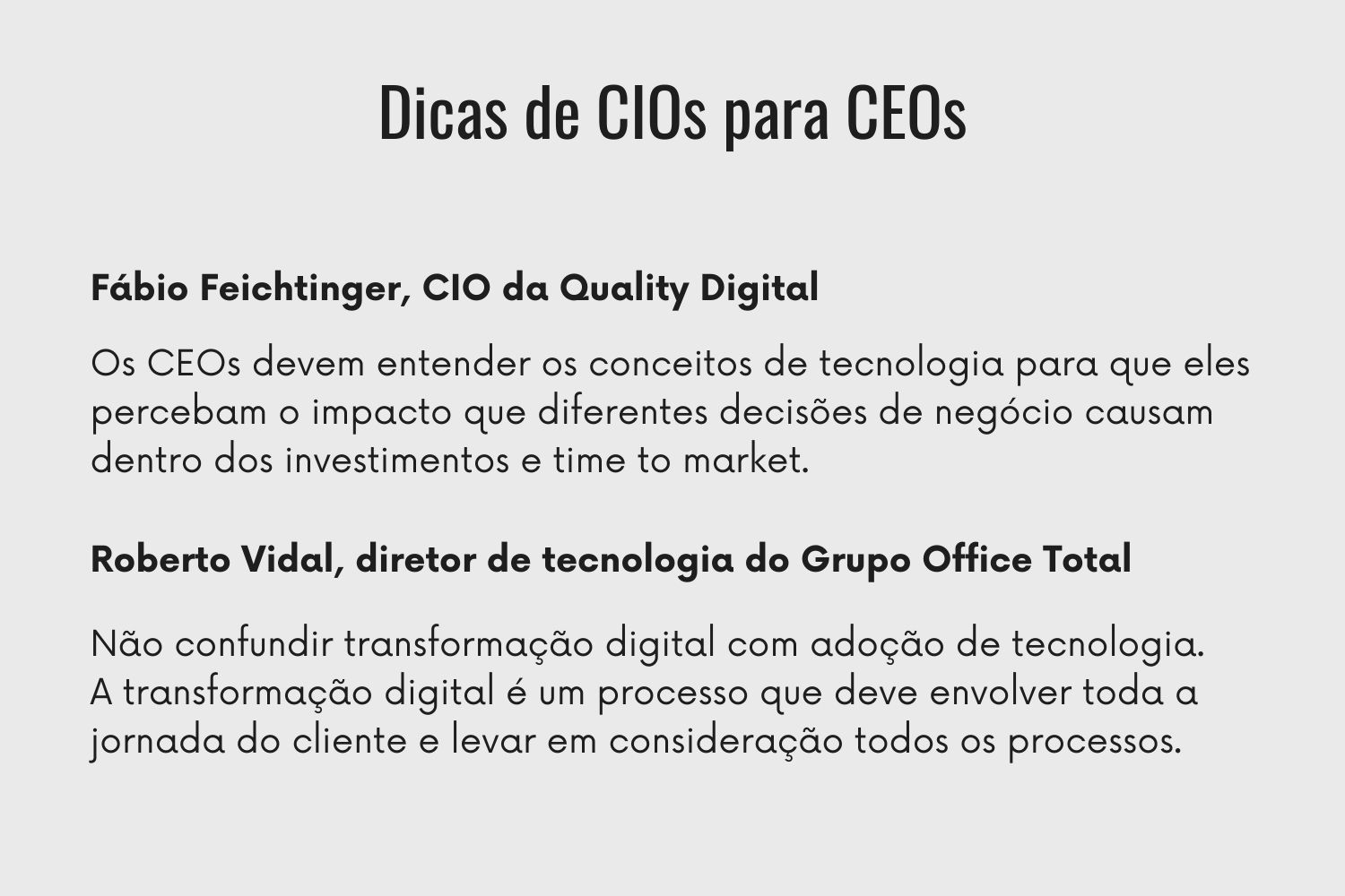 O que os CEOs esperam dos CIOs