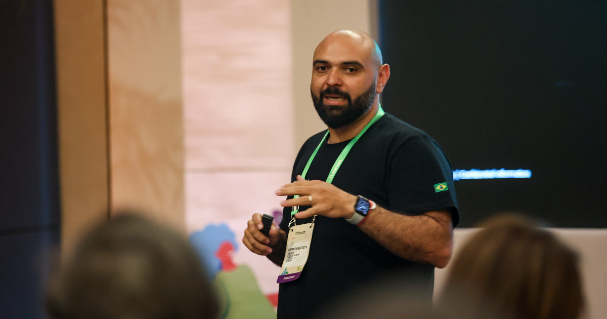Kefreen Batista, diretor de Tech da Globant, durante o IT Forum Trancoso