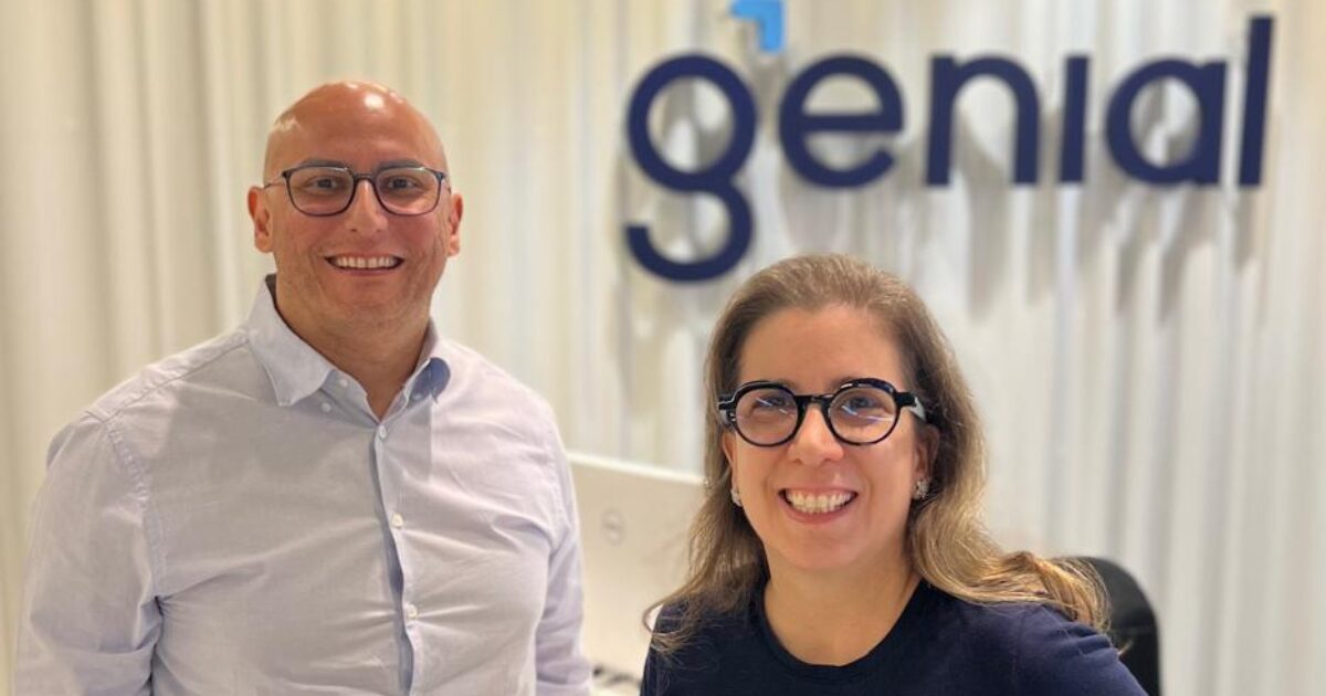 Ana Clara Rodrigues, diretora de Produtos, e Eduardo Berti, CTO da Genial.