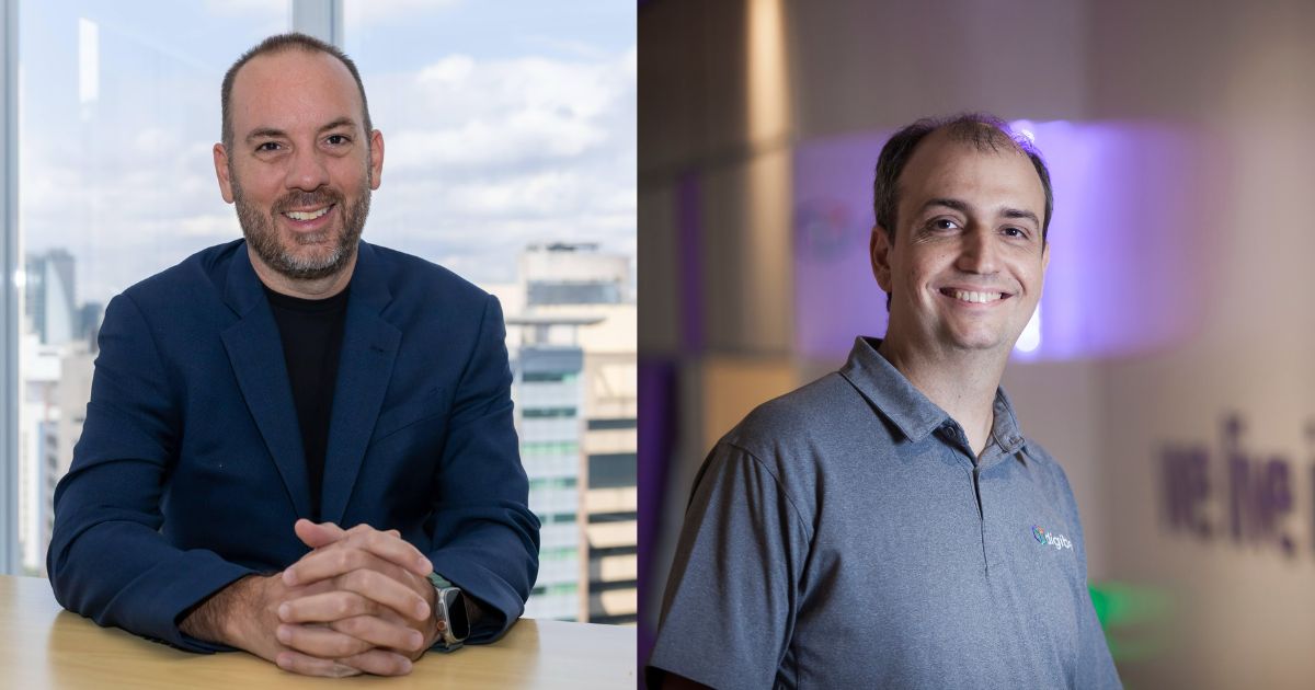 Rodrigo Bernardinelli, CEO e cofundador da Digibee, do Peter Kreslins, CTO cofundador da Digebee. Fotos: Divulgação e Celso Doni